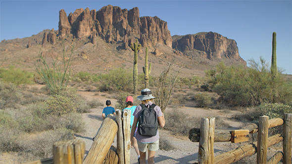 hikers next to mountain